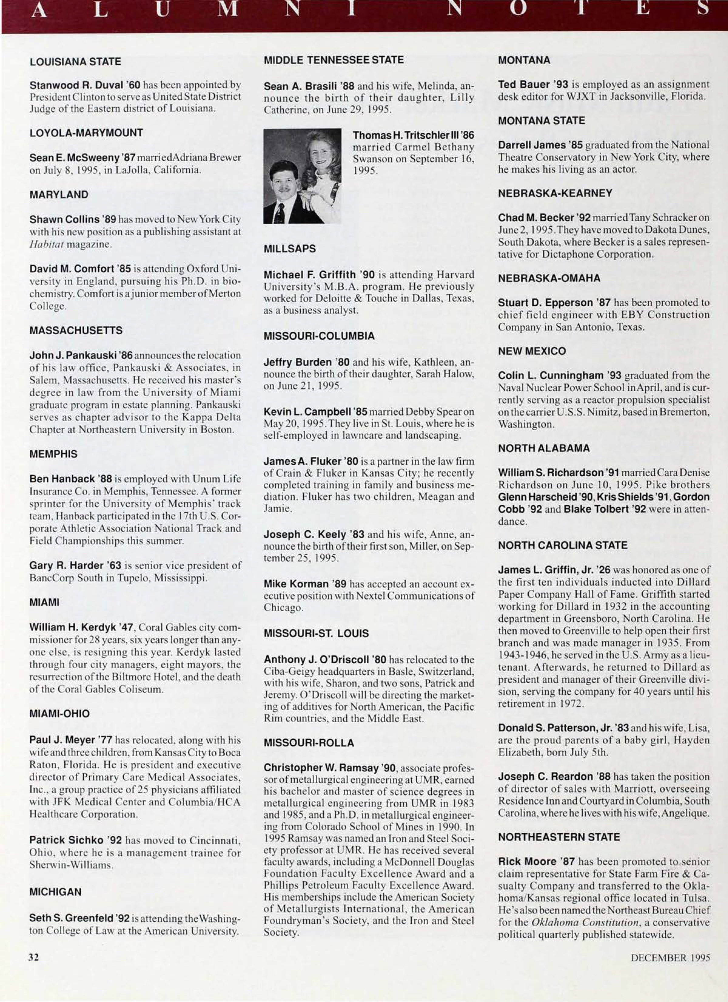 Alumni Notes, Continued 2, December 1995